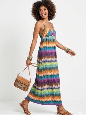 NWT ECI Colorful Striped Maxi Dress
